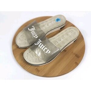 Juicy‎ Couture Sandals Size 10 Y2K Jelly Slides Womans Flats Flip Flops Slip On